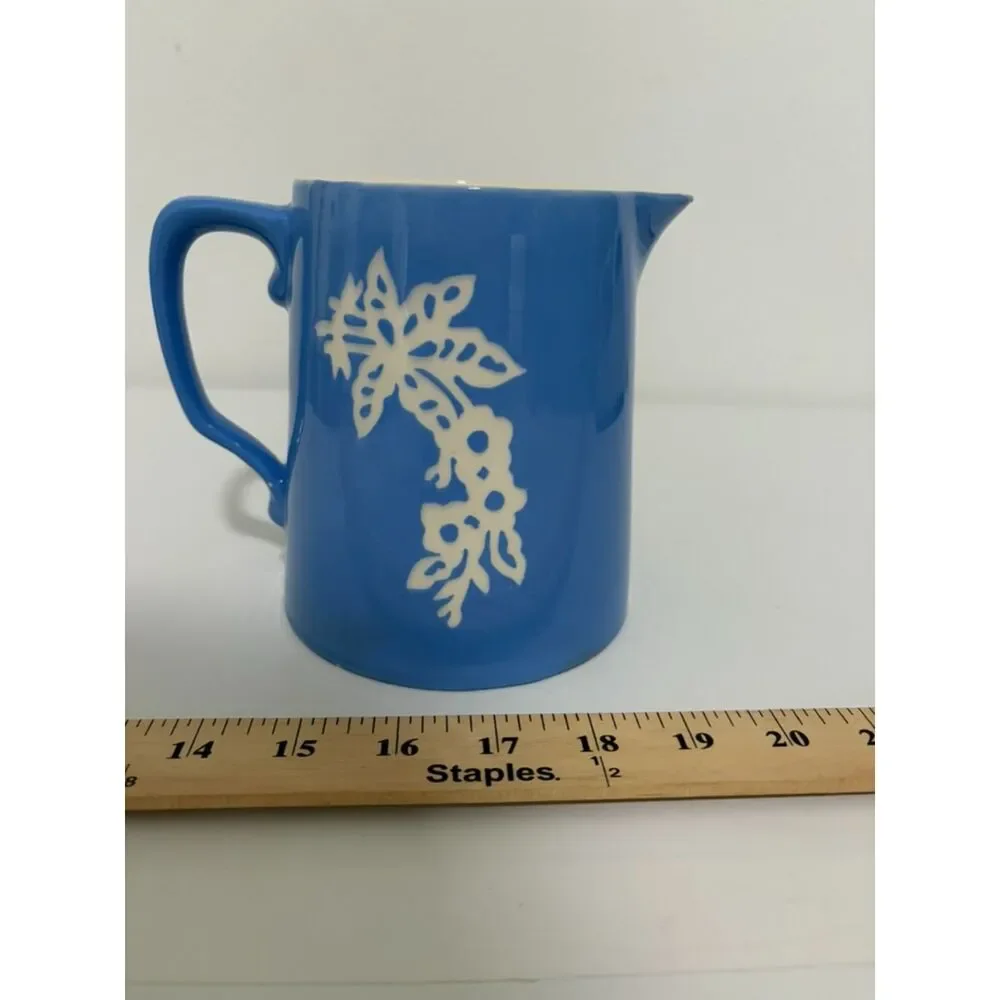 Vintage Cameoware blue pitcher 6
